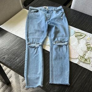 Reformation High and Skinny Miami Destroyed Blue Jeans, Size 31